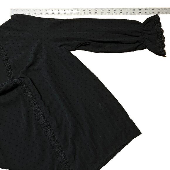 Unbranded Top 1X Bishop Sleeve Semi Sheer Goth Wimsigoth Fairy Grunge Romantic - Picture 5 of 8